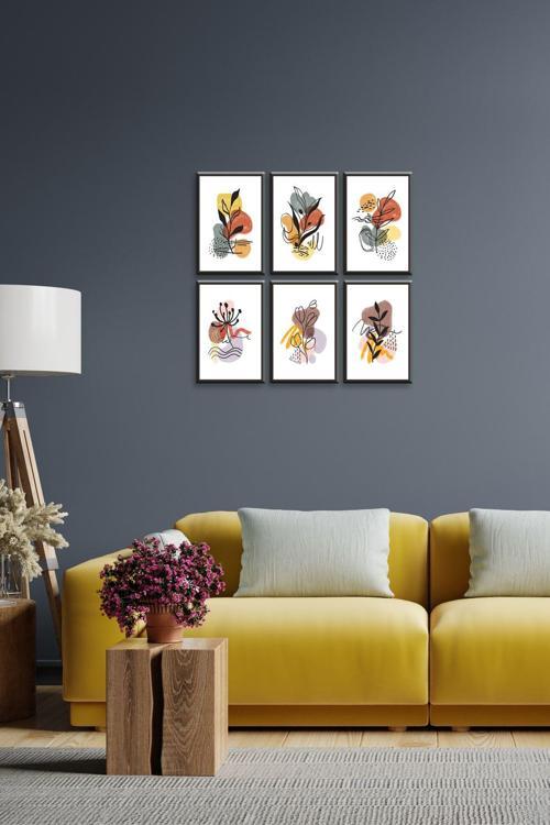 Sanatsal Bohem Tarzı 6 Parça Art Duvar Tablosu Yüksek Çözünürlük Uv Baskı Tekniği 30X20