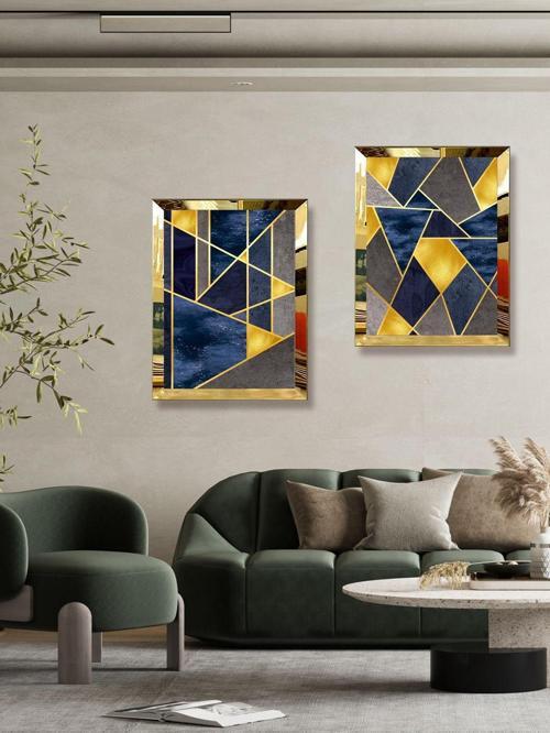 Dekoratif 3 D Modern Mural Art İkili Tablo Seti (Pleksi Çerçeve Seçenekli)
