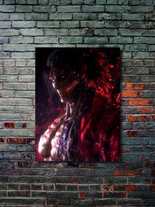 Eren Jaegerr - Attack On Titan, Anime - Manga Serisi, Özel Tasarım Kağıt Poster, Duvar Sanatı