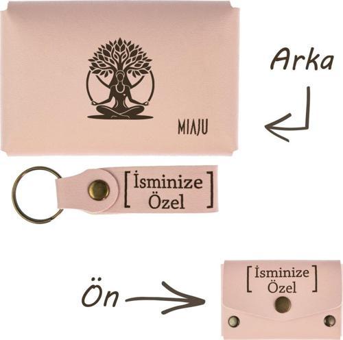 Yavru Ağzı Renk, Hayat Ağacı, İsme Özel Cüzdan Ve Anahtarlık Set, Efsane Hatıra, Her Zaman Yanında