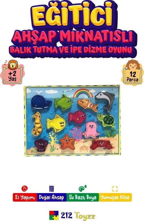 Ahşap Mıknatıslı Balık Tutma Oyunu