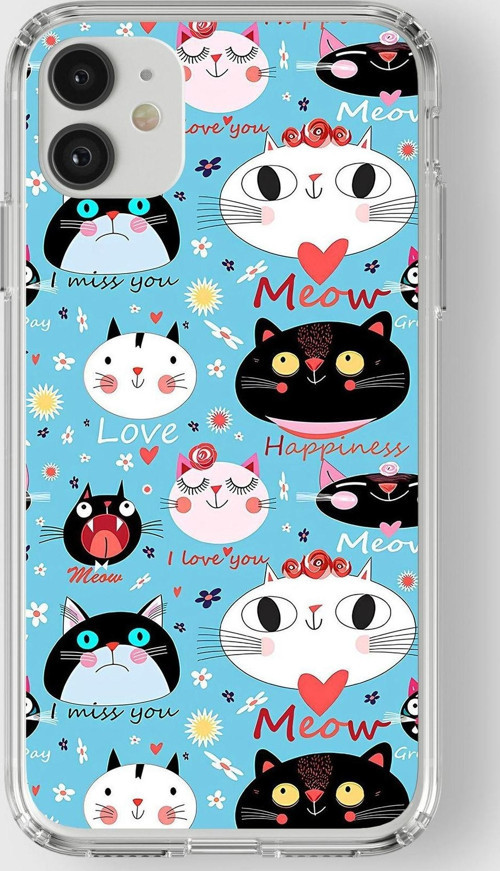 Iphone 11 Uyumlu Kedi Meow Telefon Kılıfı