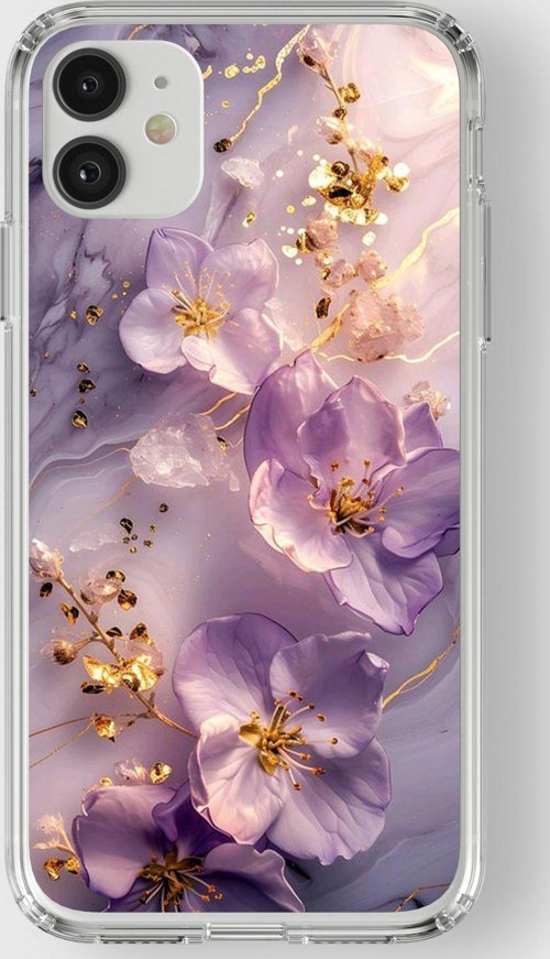 Iphone 11 Uyumlu Lila Çiçek Telefon Kılıfı