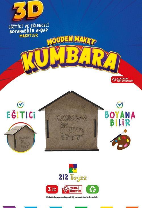 3D Boyanabilir Ahşap Kumbara - Çocuklar İçin Eğitici Ve Eğlenceli Tasarruf Oyuncak