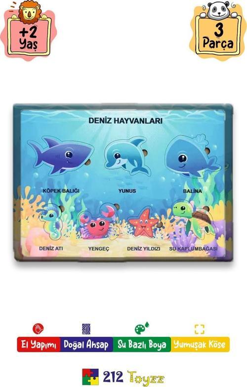 Ahşap Çocuk Puzzle Renkli Balık