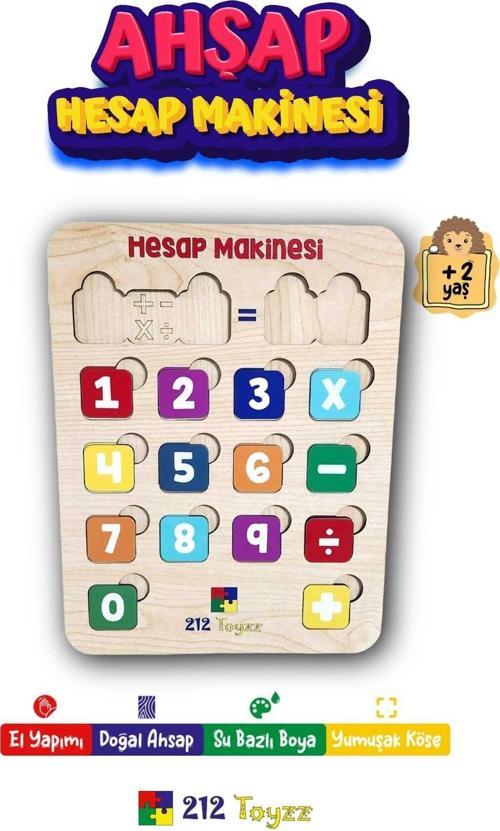Ahşap Hesap Makinesi Eğitici Öğretici Geliştirici Katkı Sağlayan Sağlıklı Oyuncak