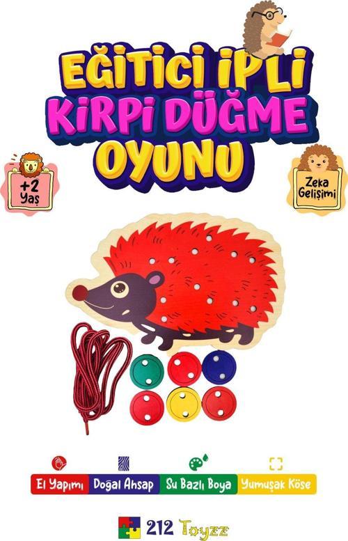 Ahşap İpli Kirpi Düğme Oyunu