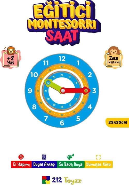 Montessori Ahşap Saat Öğrenme 212 Toyzz Eğitici Çocuklar Için Eğitici 212 Toyzzz