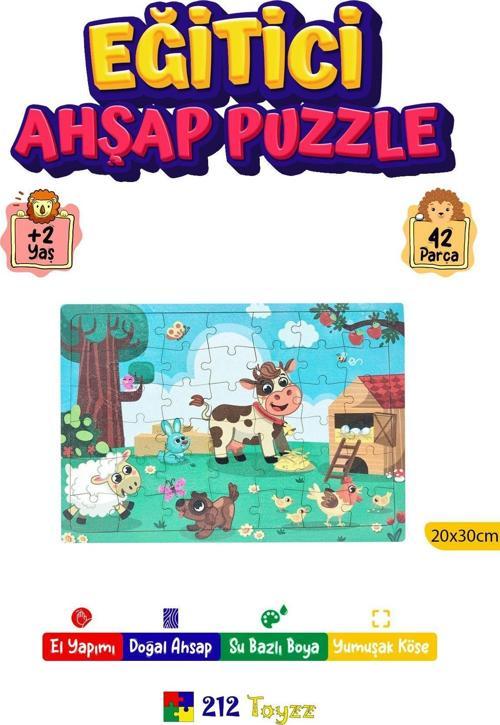 Renkli Ahşap Puzzle 42 Parça