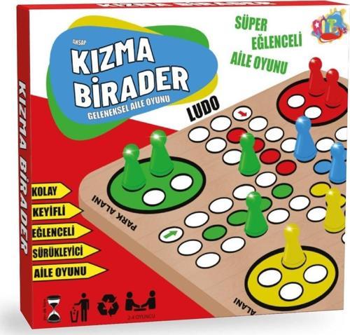 Ahşap Kızma Birader Geleneksel Aile Oyunu Zeka Akıl Strateji Kutu Oyunu Ludo
