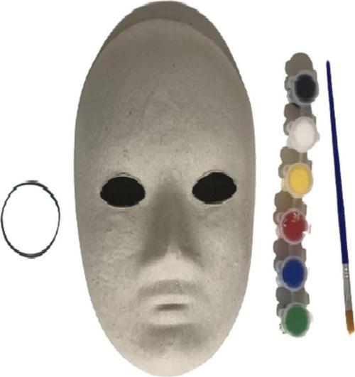 Maske Boyama Seti Karton Maske Yüz Boyama 6 Boya 1 Fırça