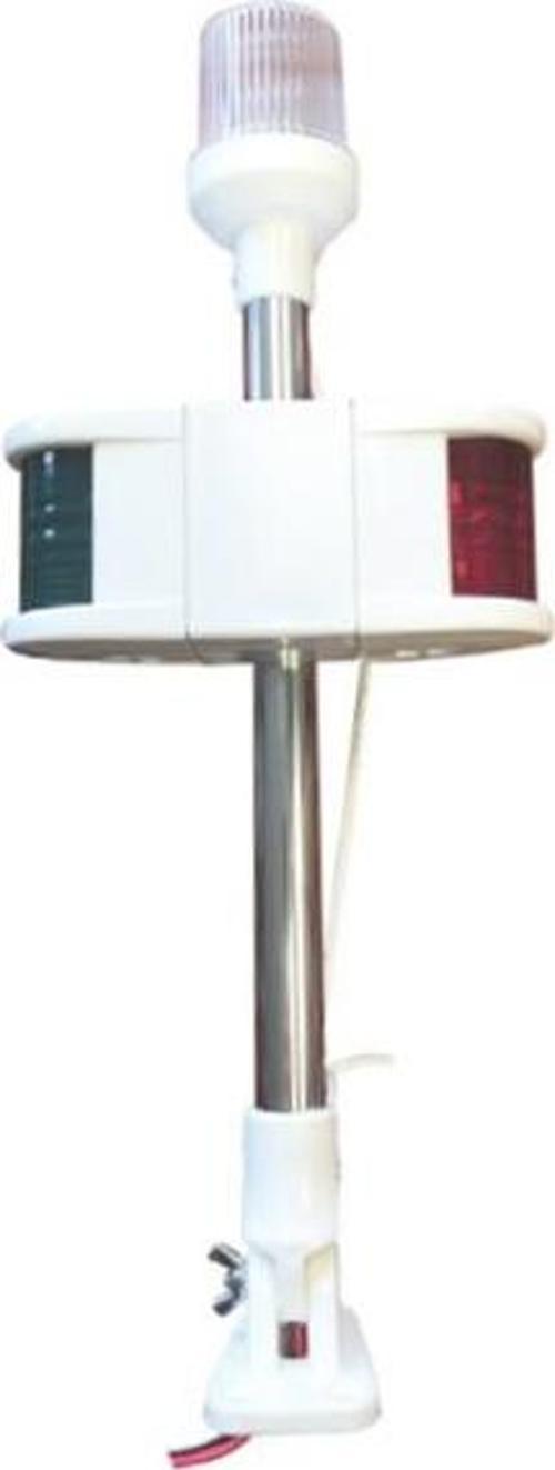 Kombine Işıklı Bayrak Direği 40 cm, 12V Ampul