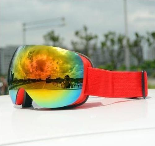 UV400 Korumalı Anti-Sis Çift Katman Orange Lens Snowboard Kayak Gözlüğü