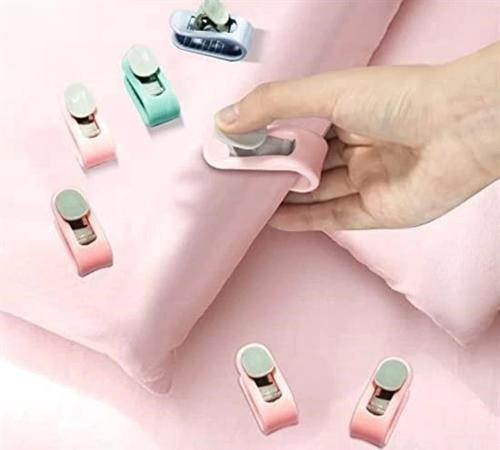 4 Adet İğnesiz Yorgan Çarşaf Ve Perde Tutucu Sabitleyici Kaydırmaz Örtü Düzenleyici Klips