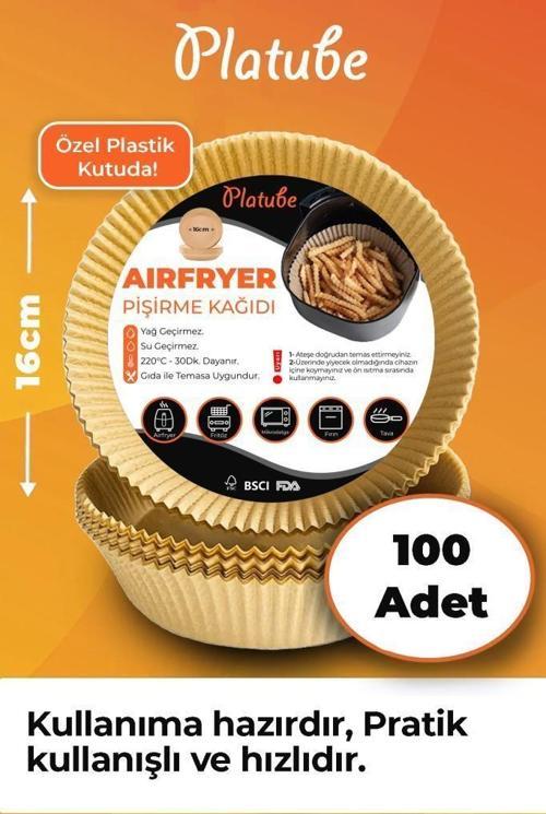 Pisirme Kagidi 100 adet Airfryer Yagli Kagit Xiaomi Philips Air Fryer Tüm Markalara Uyumlu Yuvarlak