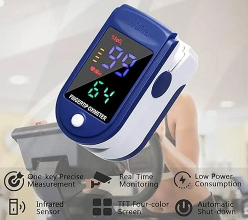 Pulse Parmak Parmak Tipi Oksimetre Kan Oksijen Nabız Ölçer Oximeter 6007 Pilli LED