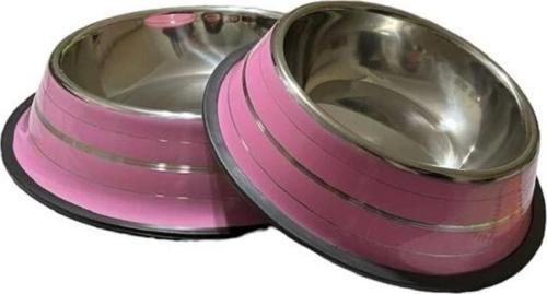 Kedi Ve Köpek Için Mama Ve Su Kapı 2 Adet Mama Kabı 30 Cm Su Kabı 22 Cm Dir Pembe Renk