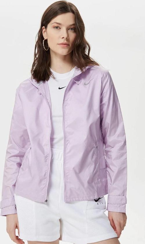 Essential Running Full Zip Jacket Kapüşonlu Bol Cepli Kadın Koşu Ceketi Mor