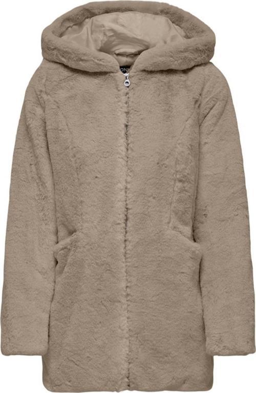 Faux Fur Coat Kapüşonlu Peluş Kadın Mont - 15304776