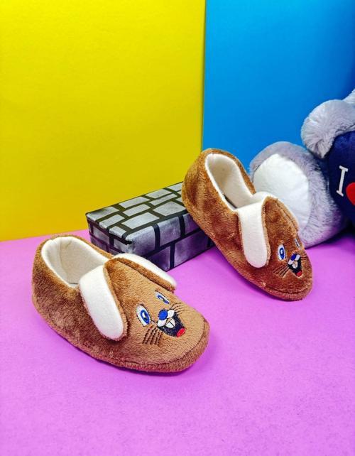 Günlük Kız Erkek Çocuk Panduf Tavşan Figürlü Desenli Taban Yumuşak Esnek Kreş Ayakkabısı Ev Botu 361