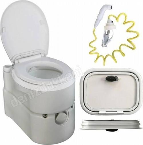 Lüks Kasetli Karavan Tuvalet 18L + Servis Kapağı