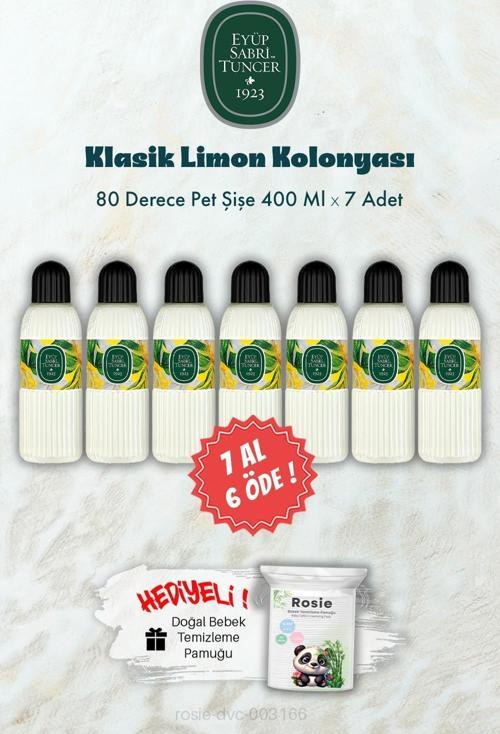 400 ML 80 Derece Klasik Limon Kolonyası 7 AL 6 ÖDE ve ROSIE Hediye