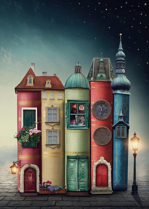 - 1500 Parça Fantastik Kitap Şehir Mini Puzzle