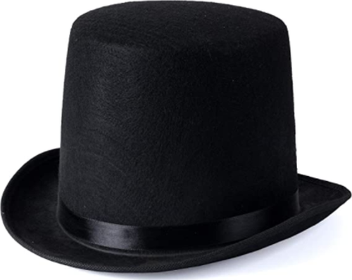 İkinci Kalite Yetişkinler İçin Siyah Renk Ringmaster Sihirbaz Şapkası Fötr Şapka 12 cm