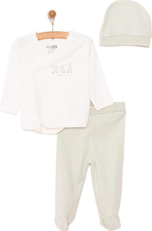 HelloBaby Yenidoğan Zıbın-Şapka-Patikli Alt 3lü Set Kız Bebek