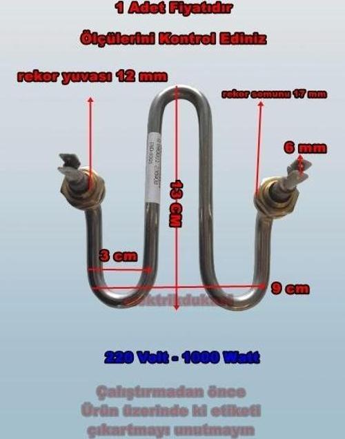 M Model 1000w Semaver Çaymatik Çay Kazanı Rezistansı 220V 8.5 ? Cr-Ni