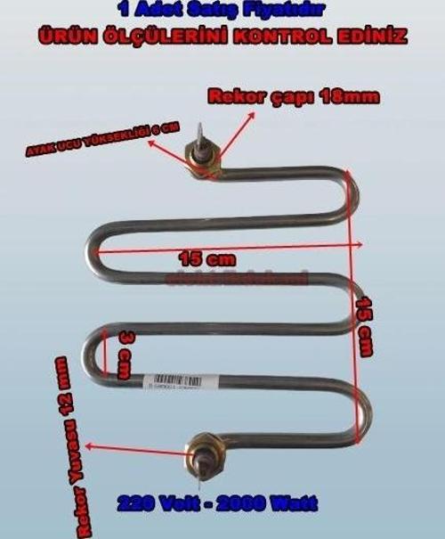 M Model 2000w Semaver Çaymatik Çay Kazanı Rezistansı 220V 8.5 ? Cr-Ni