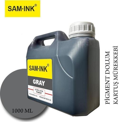 ® Samink Canon Lucia Pro Serisi Plotter Pigment Kartuş Dolum Mürekkebi PFI-1300 PFI-1700 GY (Gray) -1000ml-