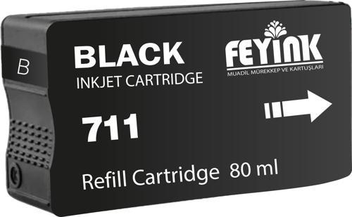 ® HP 711 Black (K) Orijinal Mürekkep Dolumlu Feyink Kartuş 300 ml Siyah