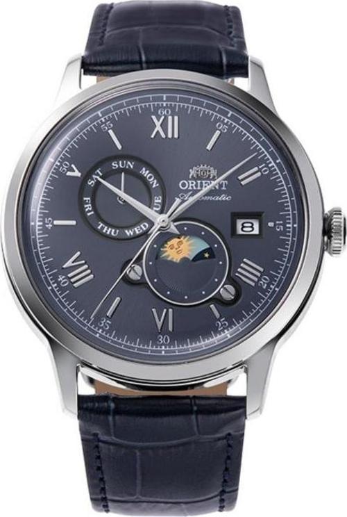RA-AK0806L30B Kurmalı Otomatik Sun&Moon Deri Lacivert 42 mm Erkek Kol Saati