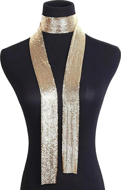 EŞARP MODEL ZIRH METAL KOLYE GOLD