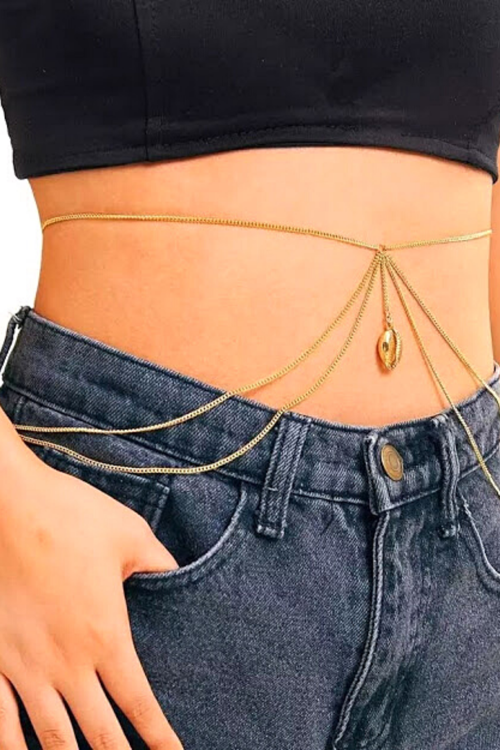 GOLD MİDYE ÇOKLU BEL GÖBEK ZİNCİRİ