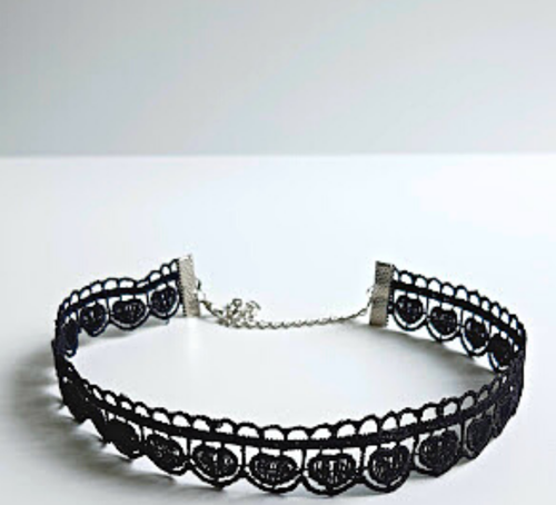 GOTİK SİYAH DANTEL GÜPÜR CHOKER KOLYE