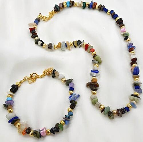 KADIN DOĞALTAŞ CHAKRA KOLYE BİLEKLİK SET