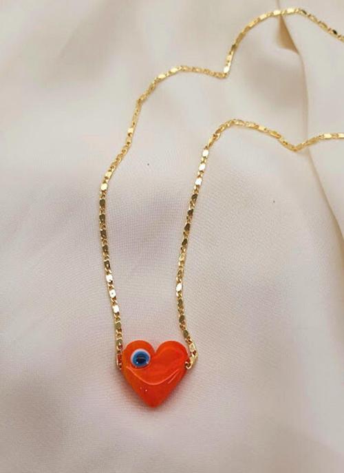 NAZAR KALPI EL YAPIMI MURANO CAM ZİNCİR KOLYE 