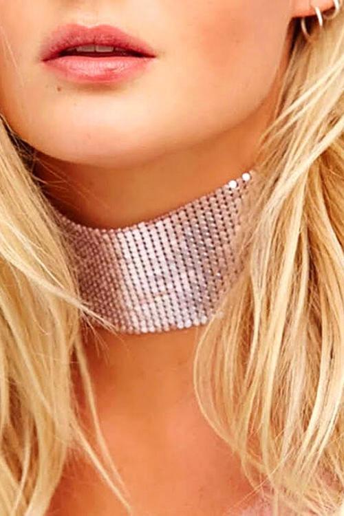 TASMA MODEL ZIRH METAL KOLYE SİLVER