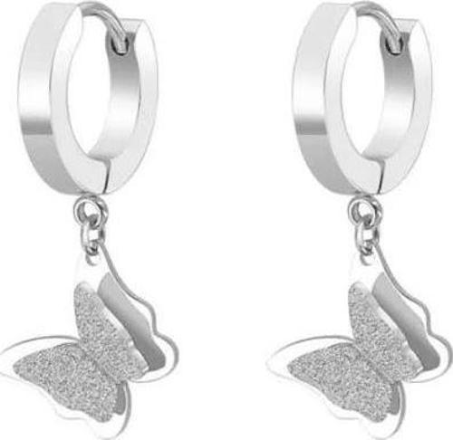 ÇELİK HALKA KELEBEK KÜPE