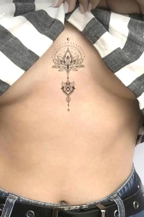2 ADET GÖĞÜS ARASI LOTUS MANDALA  GEÇİCİ DÖVME TATTOO