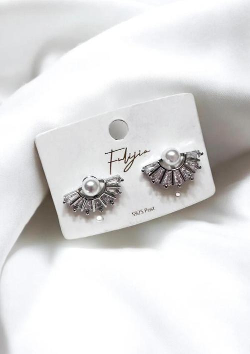 İNCİLİ TAŞLI MİNİ YELPAZE KÜPE