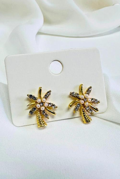 İNCİLİ TAŞLI MİNİMAL KÜPE