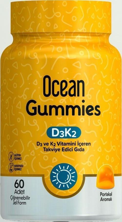 Ocean Gummies Vitamin D3K2 60 Çiğnenebilir Form
