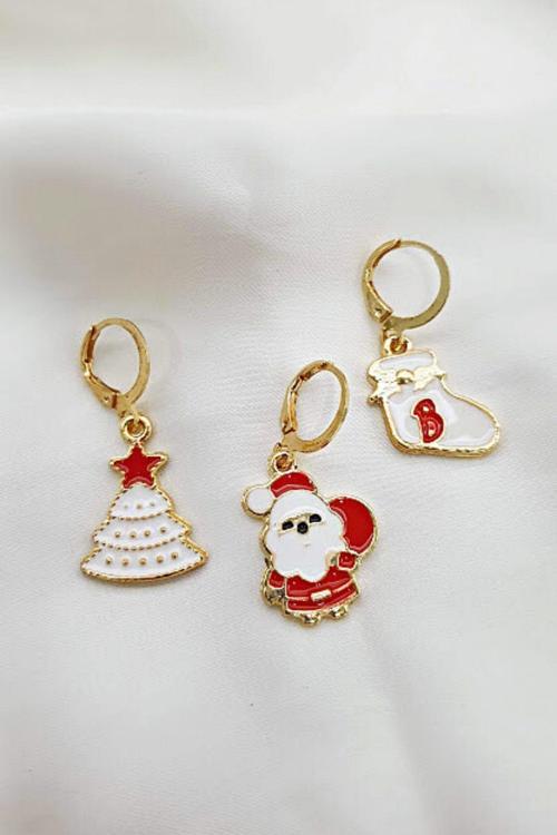 3 LÜ YILBAŞI NOEL TEMALI KÜPE SET