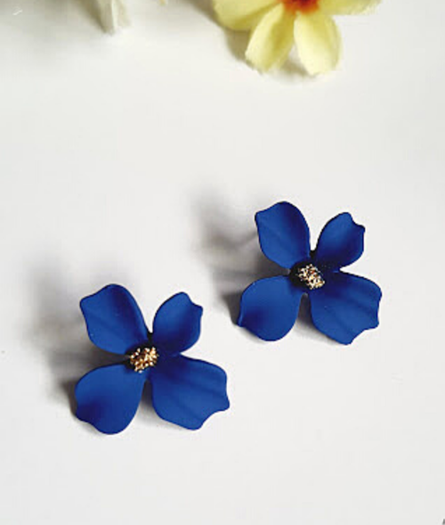 MİNİ ÇİÇEK KÜPE LACİVERT