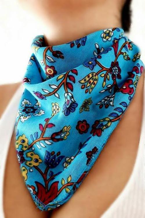 ETNİK DESENLİ BANDANA TURKUAZ