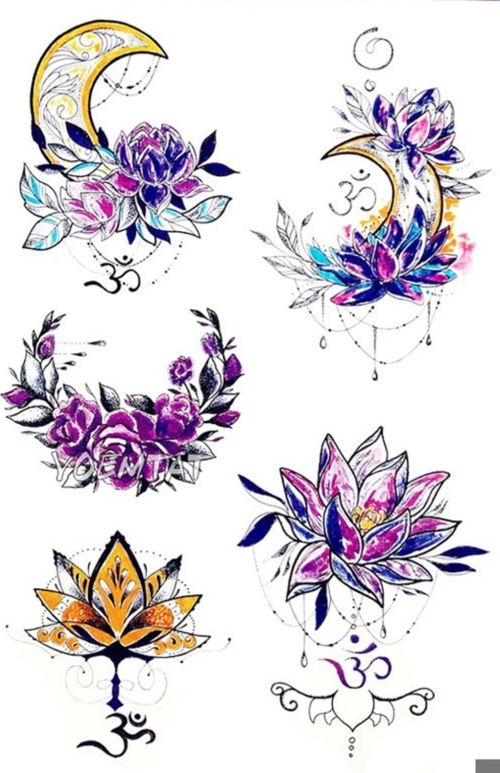 MİSTİK ÇİÇEK AY GEÇİCİ DÖVME TATTOO