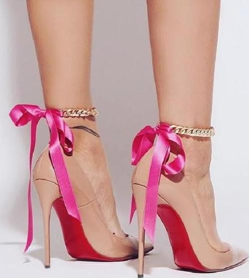 KURDELA ZİNCİR TARZ HALHAL 1 ADET PEMBE 